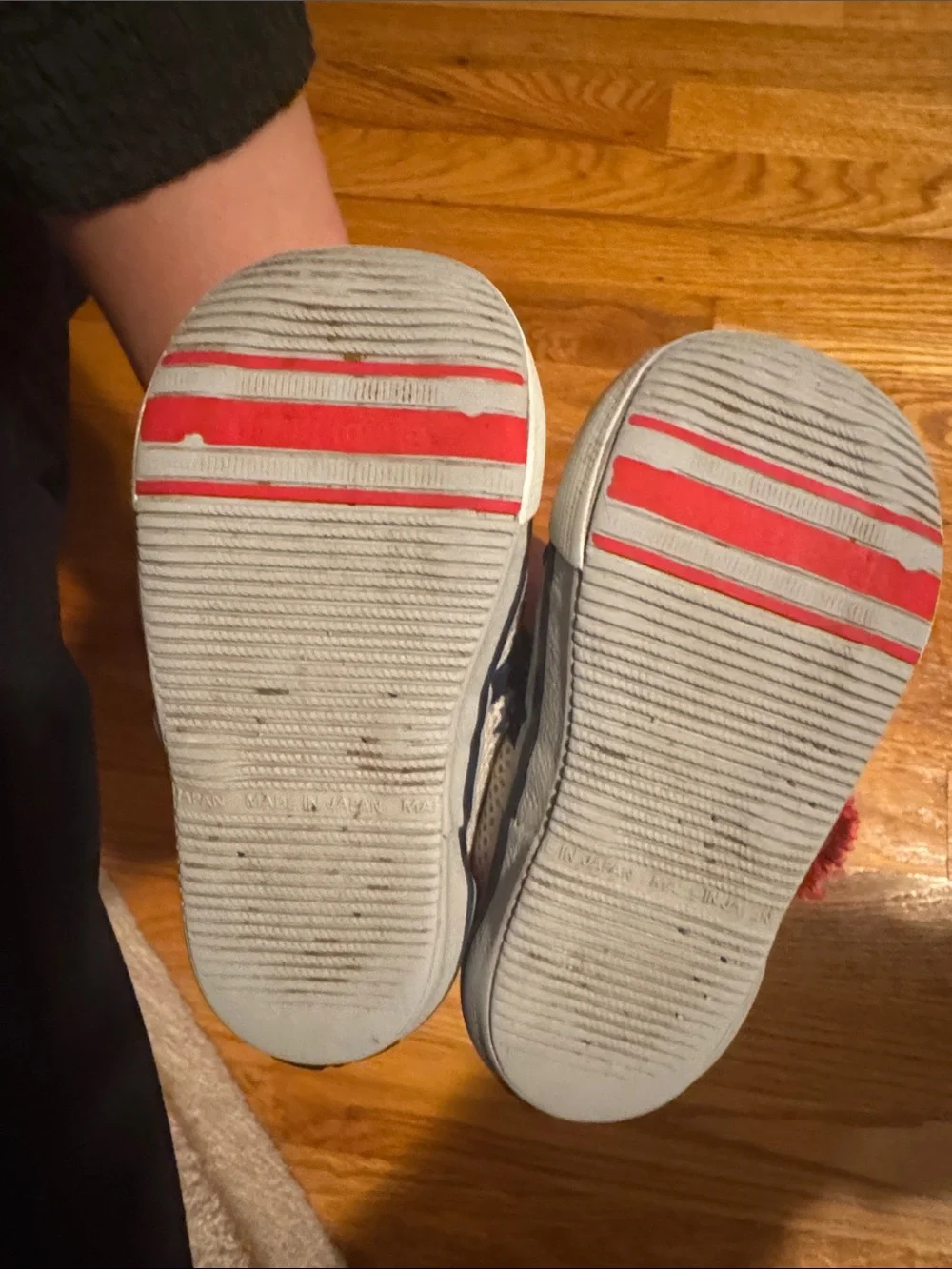 Red and Navy Kids Athletic Shoes - Casual Velcro Sneakers